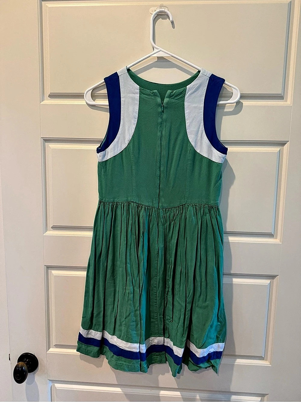 Boden Girls' Color Block Dress Green & Blue Size 13-14Y Like New